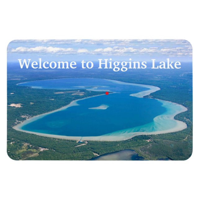 Imán Tipografía Bienvenido a Higgins Lake (Horizontal)