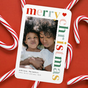 Imán Tipografía Colorida Moderno Feliz Navidad Foto