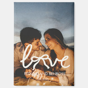 Imán Tipografía de arco de amor moderno Pareja Foto per