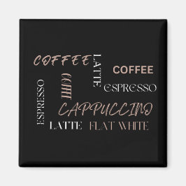 Imán Tipografía de Café Estilo de Barista Moderno Regal
