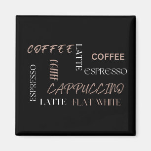 Imán Tipografía de Café Estilo de Barista Moderno Regal