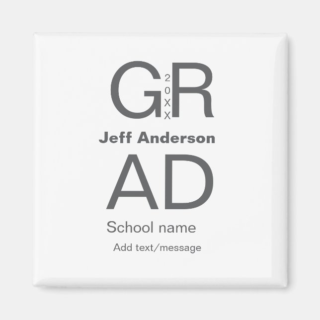 Imán Tipografía de grado moderna graduación simple míni (Frente)