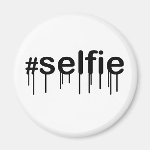 Imán Tipografía de Hashtag Selfie Drooling