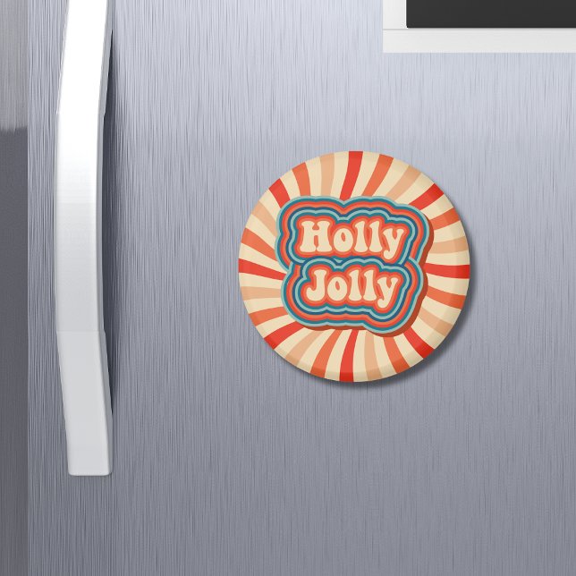Imán Tipografía de Holly Jolly Navidades Retro (Subido por el creador)