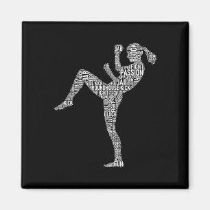 Imán Tipografía de Kickboxer - Arreglo marcial mixto de