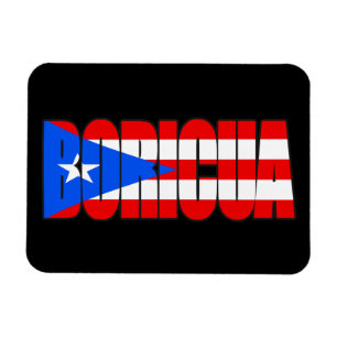 Imán Tipografía de la bandera puertorriqueña Boricua