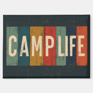 Imán Tipografía de la vida en el campamento vintage
