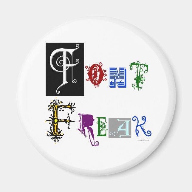 Imán Tipografía de tipos fríos dice (Frente)