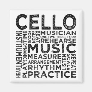 Imán Tipografía del violoncelo
