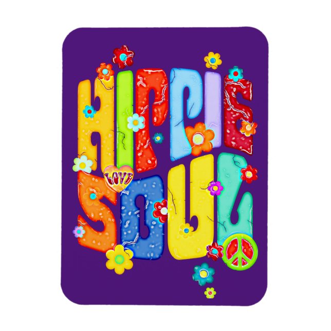 Imán Tipografía divertida - HIPPIE SOUL 1 (Vertical)