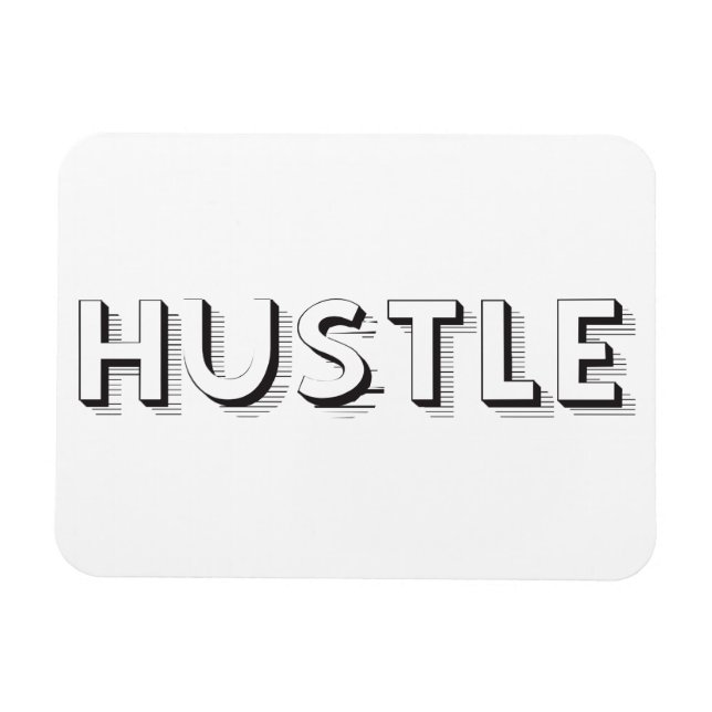 Imán Tipografía moderna de Hustle (Horizontal)