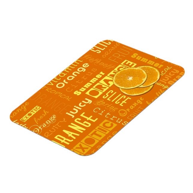 Imán Tipografía moderna de Naranja (Lado Izquierdo)