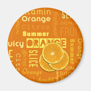 Imán Tipografía moderna de Naranja