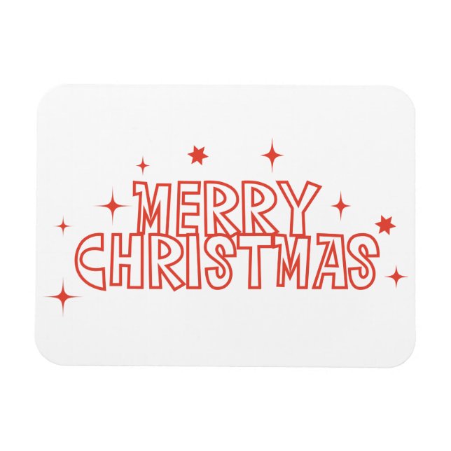 Imán Tipografía Retro Feliz Navidad (Horizontal)