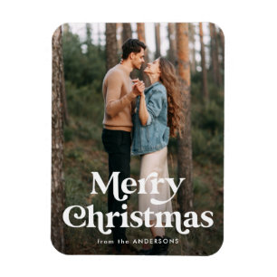 Imán Tipografía retro Fotos navideñas más feroces