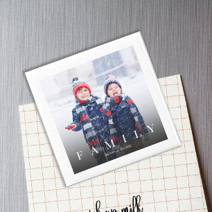 Imán Tipografía Simple de Foto de Familia Minimalista E