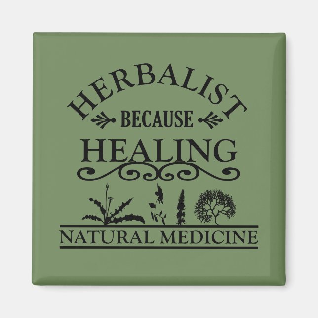 Imán Tipos de herbáceas de medicina natural (Frente)