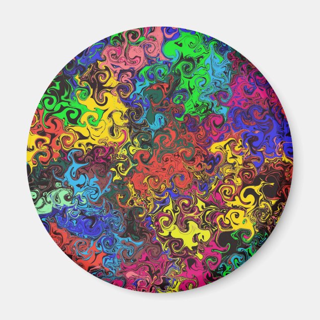 Imán Tiradores Coloridos Abstractos / (Frente)