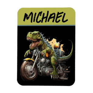 Imán Tiranosaurio Rex Dinosaurio Montando una Motocicle