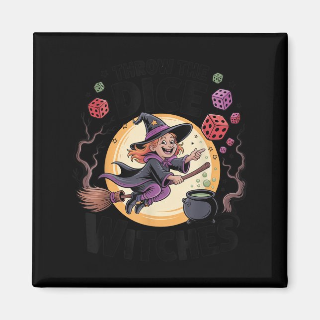 Imán Tirar las brujas de los dados Halloween Bunco Dice (Frente)