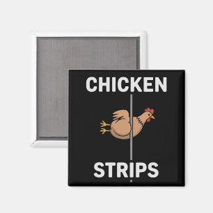 Imán Tiras de Pollo Chiste Puns Chistes Divertidos Vida