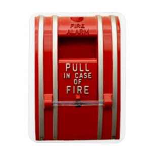Imán tire de la alarma de incendio