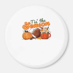 Imán Tis The Season Taza de Fútbol Diseño de Otoño