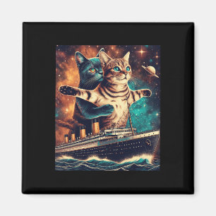 Imán Titanic Cats Funny Tee