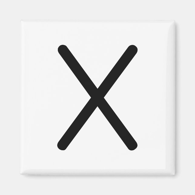 Imán Título de letra "x" Magnet (Frente)