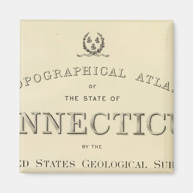Imán Título Página Topo atlas Connecticut (Frente)