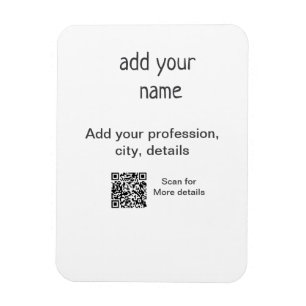 Imán Título QR de nombre de texto simple mínimo