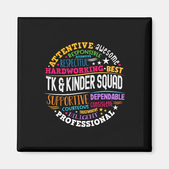 Imán Tk Y Kinder Squad Transitorio De Niños Teac (Frente)