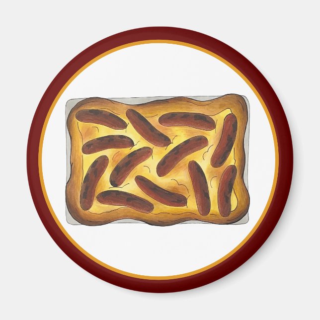 Imán Toad de comida británica en las salchichas del agu (Frente)