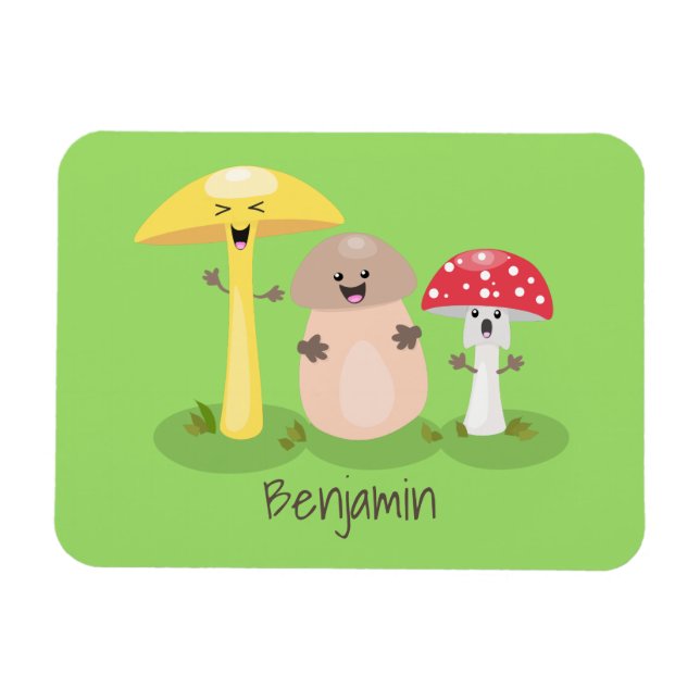 Imán Toadstool de hongos de hongo de kawaii (Horizontal)