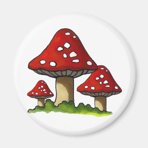 Imán Toadtstools rojo, seta: Arte a pulso