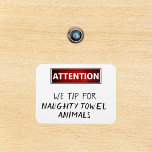 Imán Toalla traviesa Animales Divertido Marcador de pue<br><div class="desc">Este diseño fue creado a través del arte digital. Puede ser personalizado en el área proporcionada o personalizándolo eligiendo la opción de pulsar para personalizar y cambiando el nombre, iniciales o palabras. También puede cambiar el color y estilo del texto o eliminar el texto para un diseño de sólo imagen....</div>