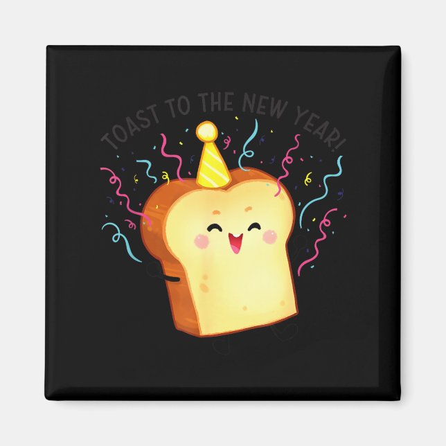 Imán Toast To The New Year Pun  (Frente)