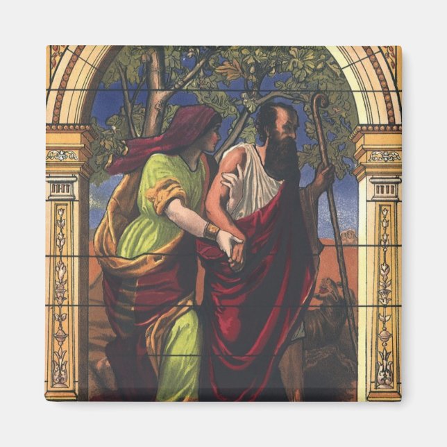 Imán Tobit ciego y Anna esposa, religión vintage (Frente)