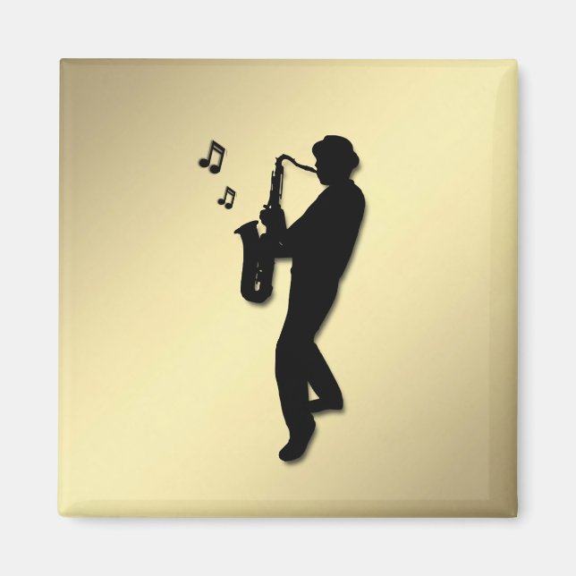 Imán Toca el saxofón dorado (Frente)