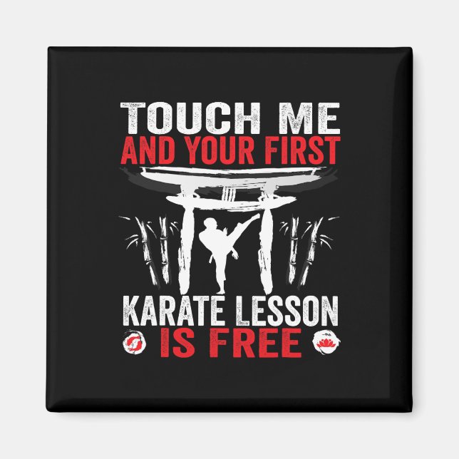 Imán Tócame y tu primera lección de karate es gratis (Frente)