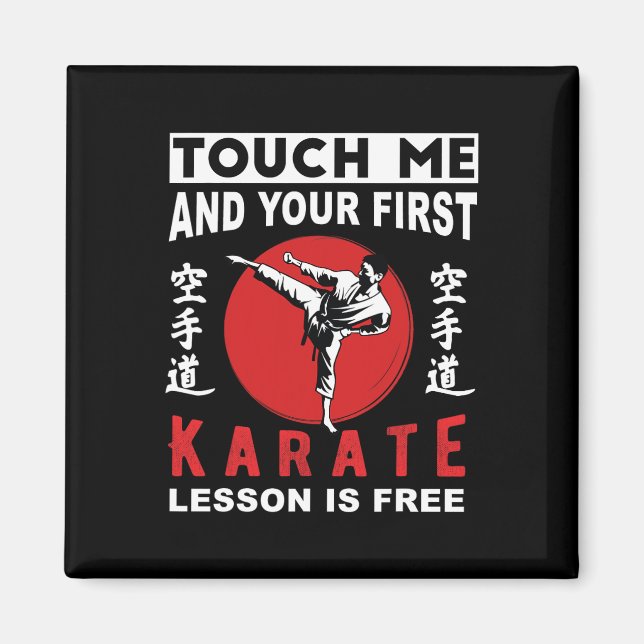 Imán Tócame y tu primera lección de karate es gratis (Frente)