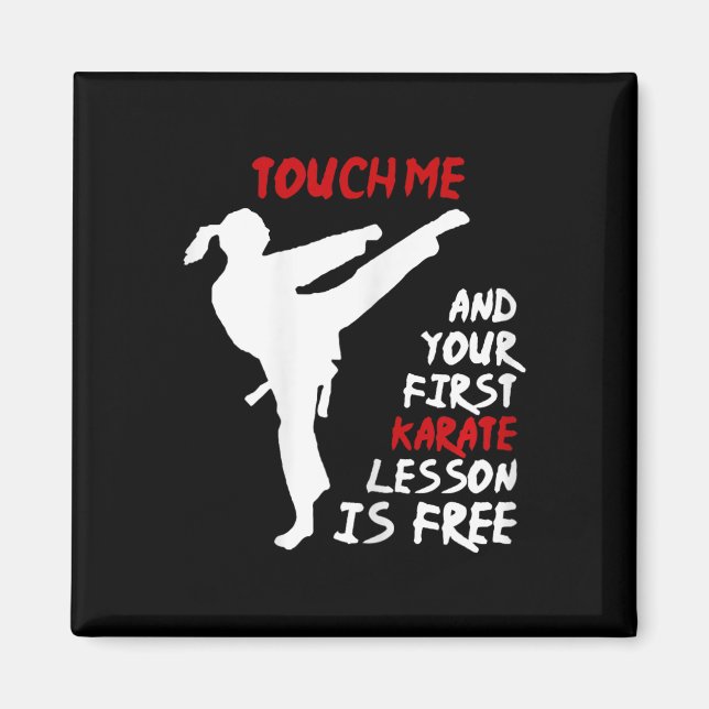 Imán Tócame Y Tu Primera Lección De Karate Es Gratuita. (Frente)
