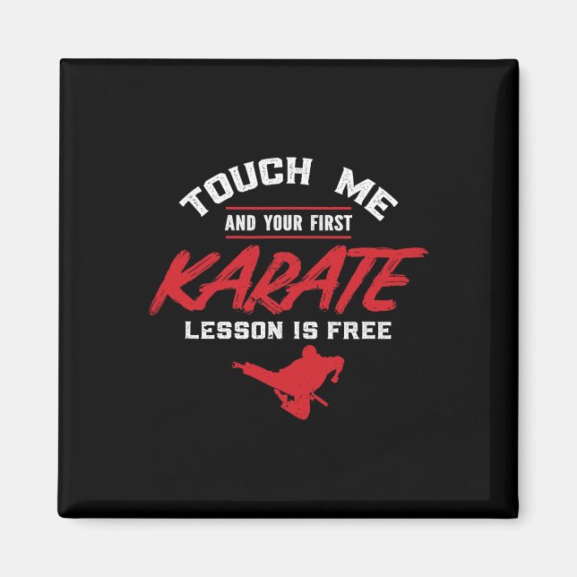 Imán Tócame y tu primera lección es karate gratis (Frente)
