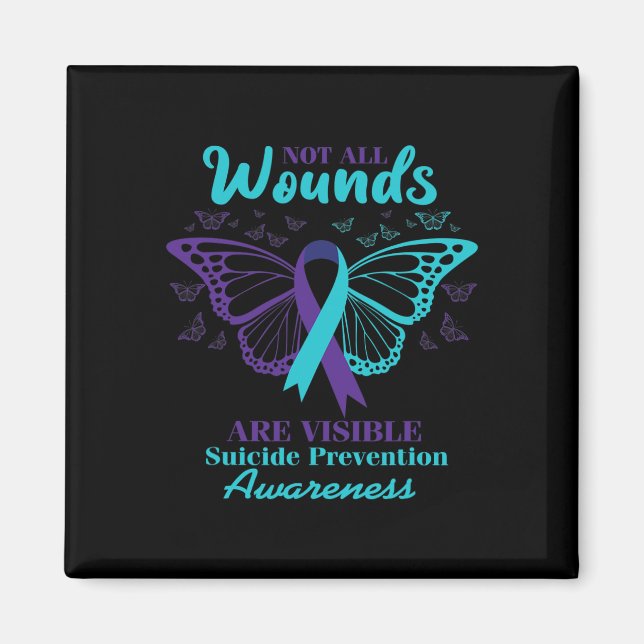 Imán Todas Las Heridas Son Visibles Conciencia Suicida  (Frente)