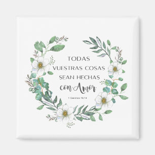 Imán Todas vuestras cosas versículo bibliográfico españ