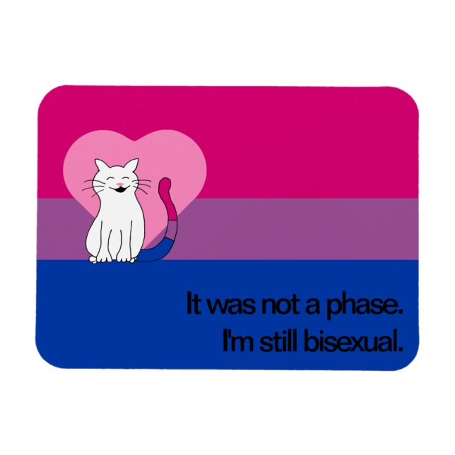 Imán Todavía soy un gato bisexual con bandera bisexual (Horizontal)