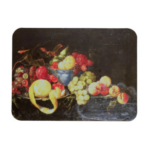 Imán Todavía vida con la fruta en el cuenco de Delft,