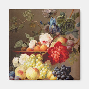 Imán Todavía vida con la fruta y las flores