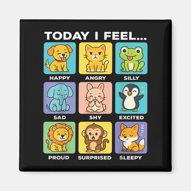 Imán Today I Feel... Funny Animals Emotional Boxes Emot (Frente)