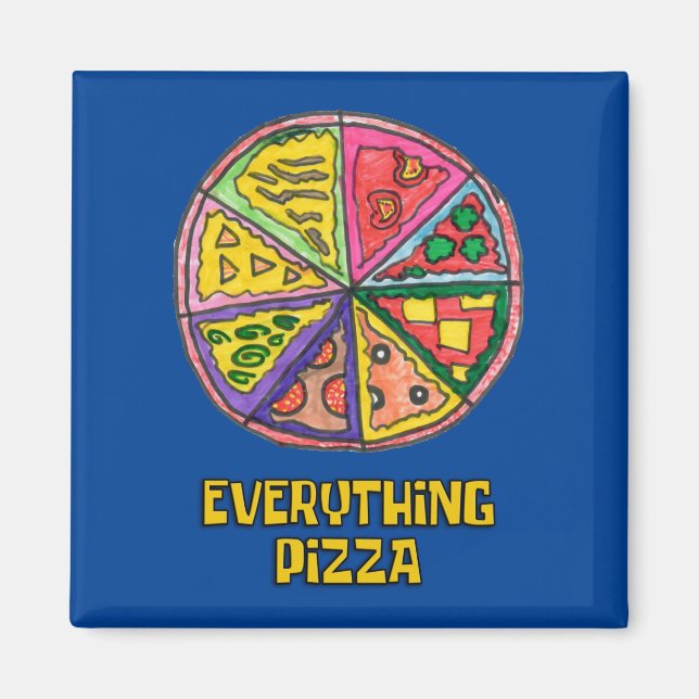 Imán Todo el arte pizza de Kareem (Frente)